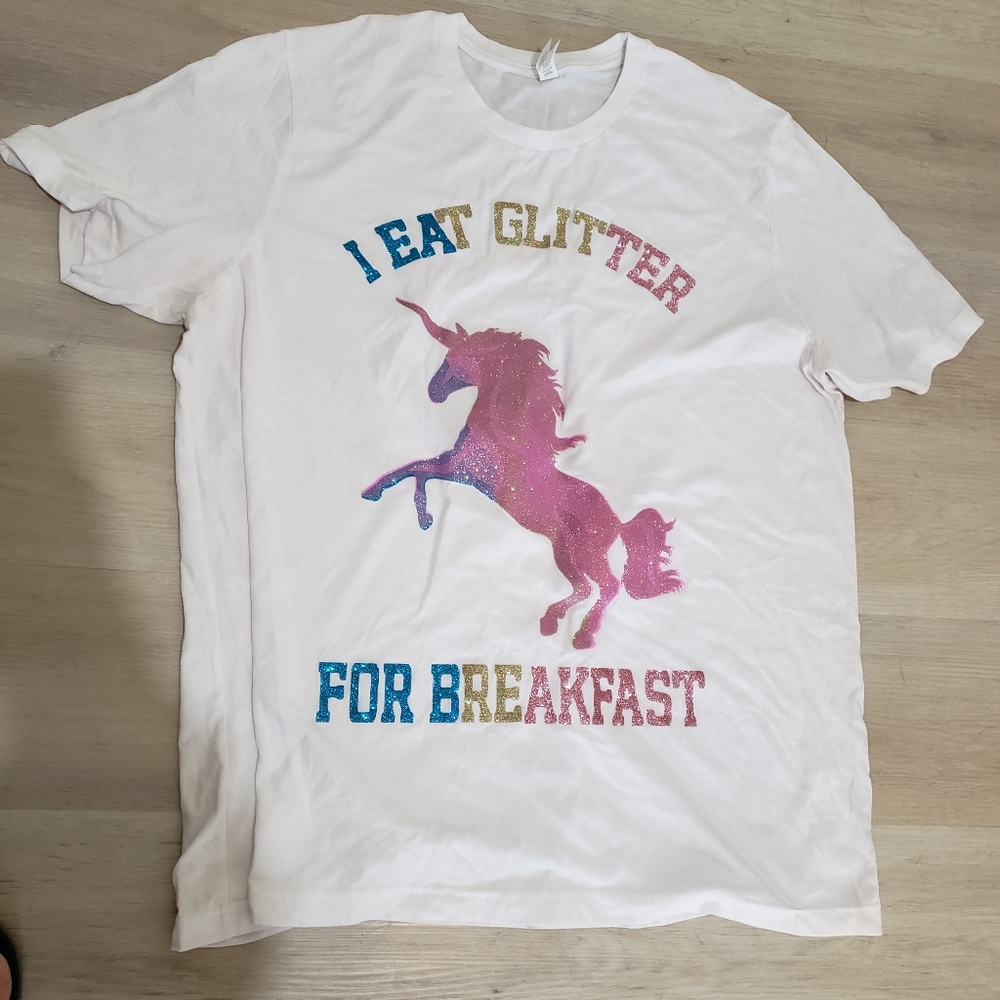I eat glitter for breakfast unicorn tee